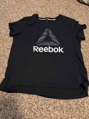 Reebok Black Crewneck Tee with Gloss Logo